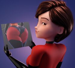 1girls admiring_self ass_focus clothed clothed_female female female_only helen_parr huge_ass looking_at_viewer looking_back milf smitty34 the_incredibles wide_hips rating:Questionable score:141 user:dizzy_demon