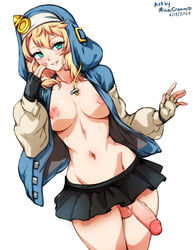 1futa balls belly blonde_hair breasts bridget futa_only futanari gloves green_eyes guilty_gear guilty_gear_strive guilty_gear_xx hoodie medium_breasts minacream nipples penis penis_under_skirt skirt tagme topless rating:Explicit score:209 user:Nopeisok