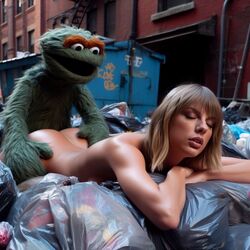 1girls ai_generated alley anthro ass blonde_hair celebrity closed_eyes dall-e3 doggy_style enjoying garbage garbage_bags garbage_bin grabbing_from_behind grabbing_hips green_fur green_hair happy_face implied_sex light-skinned_female muppets oscar_the_grouch prone_bone real_person sesame_street stable_diffusion tagme taylor_swift the_muppet_show trash trash_bag trash_can rating:Explicit score:232 user:Carl_Wheezer