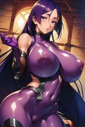 ai_generated big_breasts bodysuit catered3214 cosplay crossover curvaceous fate/grand_order fate_(series) fishnets hard_nipples hi_res huge_breasts igawa_asagi_(cosplay) long_hair milf minamoto_no_raikou_(fate/grand_order) nipples pixai purple_hair skin_tight taimanin_(series) taimanin_suit voluptuous voluptuous_female rating:Questionable score:128 user:Catered3214