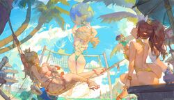 3girls absurdres ass beach big_ass big_breasts big_butt bikini blonde_hair breasts cataquack cutesexyrobutts english_text female female_focus hair_over_one_eye light-skinned_female long_hair luma mario mario_(series) multiple_girls nintendo open_toe_shoes outdoors princess_daisy princess_peach princess_rosalina super_mario_64 super_mario_bros. super_mario_sunshine thick_thighs toad_(mario) rating:Questionable score:405 user:N33dForBr33d