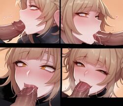 ai_generated blonde_hair blowjob blush close-up cum cum_in_mouth eyelashes eyes_half_open fellatio female_focus himiko_toga multiple_angles multiple_images multiple_views my_hero_academia oral_sex pixai saliva short_hair stable_diffusion toga_himiko uncensored veiny_penis wekilled_god yellow_eyes rating:Explicit score:118 user:WeKilled_God