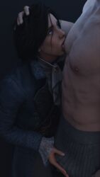 2boys big_penis black_hair blue_eyes bulge_through_clothing clothed clothed_male cute_male emberstock eye_contact femboy freckles fully_clothed gay grabbing_penis hair_strand hand_on_head licking_male_nipple licking_nipples lies_of_p looking_at_partner looking_up male male/male male_focus male_nipple_licking male_nipple_sucking male_only medium_hair muscular muscular_male nipple_licking nipple_play partially_clothed penis_under_clothes pinocchio_(lies_of_p) slim submissive submissive_male sucking_male_nipple topless twink yaoi rating:Explicit score:250 user:thewalkinged