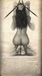 2013 ancient_history ancient_middle_east arms_behind_head ass ass_focus bondage caption dark-skinned_female dark_skin dated enheduanna enslaved_royal feet female foot_fetish history hourglass_figure jai_sin kneeling legs_tied legs_together monochrome priestess princess rear_view rope_bondage spoils_of_war story text tickle_torture tickling tickling_armpits tickling_feet rating:Explicit score:28 user:VelmaFan