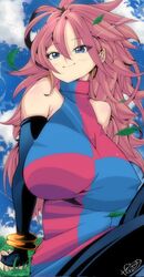 android_21 android_21_(human) arc_system_works bandai_namco big_breasts blue_eyes bracelets brown_hair dragon_ball dragon_ball_fighterz ear_piercing earrings elbow_gloves exposed exposed_shoulders female gold_jewelry long_hair looking_at_viewer omochi_db smile stockings turtleneck voluptuous_female vomi_(dragon_ball) rating:Questionable score:45 user:OmegaIX