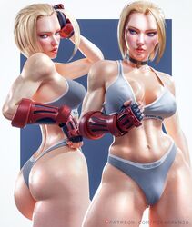 1girls 3d 3d_(artwork) absurd_res ass big_breasts blonde_hair bra breasts british british_female calvin_klein cameltoe cammy_white capcom curvaceous dat_ass erect_nipples female female_focus female_only gloves hard_nipples mikadawn muscular muscular_arms muscular_female panties scar scar_on_face short_hair solo solo_female solo_focus sports_bra street_fighter street_fighter_6 thick_thighs thighs underwear wide_hips rating:Questionable score:217 user:Crcole331