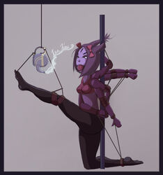 2015 6_arms arms_above_head arms_behind_back ball_gag boiling_water bondage clothed dated dawho555 female gag leg_up muffet multi_arm multi_limb predicament_bondage rope_bondage spider_girl spider_humanoid steam tank_top tea teapot tied_to_pole undertale undertale_(series) rating:Questionable score:33 user:VelmaFan