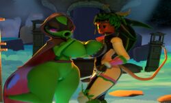 3d 3d_(artwork) anthro blaster_master blender blender_(software) blender_cycles blush closed_eyes coat couple female forest forest_background green_hair green_nipples green_pussy green_shadow_(pvz) kanna_(blaster_master) no_bra no_humans no_panties not_furry plant plant_girl plant_humanoid plantie plantie_on_plantie plants plants_vs_zombies potted_plant purple pussy redvelvetst tag tagme undressed warm_colors wholesome yuri rating:Explicit score:17 user:redvelvetst