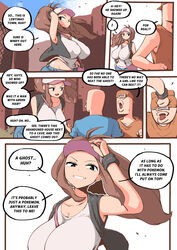 1girls alternate_breast_size breasts brown_hair clothed_female comic comic_page dialogue english_text female hat hilda_(pokemon) huge_breasts large_breasts light-skinned_male long_hair nintendo pokemon pokemon_bw ponytail woohyoot rating:Questionable score:108 user:Aeolus_HX