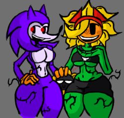 2girls1boy anthro artist_signature between_thighs breasts female gloves gloves_only little_flower_(artist) little_flower_(little_flower) looking_at_viewer needlemouse_(character) needlemouse_(series) original_character plantie plants_vs_zombies plants_vs_zombies:_heroes sarah_henderson_(needlemouse) smile solar_flare_(pvz) sonic_(series) sonic_the_hedgehog_(series) thick_thighs rating:Explicit score:22 user:DrunkenLuckyQueen