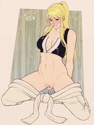 2dnsfw 2dswirl bitting_lip blonde_hair clothed cum cum_in_pussy cum_on_breasts cum_on_face dildo dildo_in_pussy female female_only fullmetal_alchemist fullmetal_alchemist_brotherhood long_hair pierced_ears pussy winry_rockbell rating:Explicit score:64 user:DarkMando