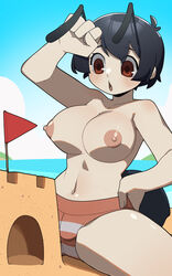  ant_girl_(junkzero) beach junkzero original_character swimsuit  rating:explicit score: user:mol_d