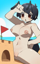  ant_girl_(junkzero) beach junkzero naked original_character  rating:explicit score: user:mol_d