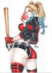 1girls 2d 2d_(artwork) ass baseball_bat bubble_butt curvy_female curvy_figure dc dc_comics ed_benes_studio female_ass female_focus female_only fred_benes harley_quinn hi_res holding_baseball_bat voluptuous voluptuous_female rating:Explicit score:89 user:Dragon98