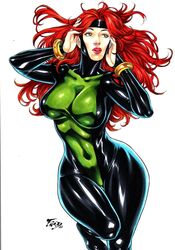 1girls curvaceous curvy_female ed_benes_studio fred_benes hi_res huge_breasts jean_grey latex_suit long_hair marvel marvel_comics red_hair skin_tight voluptuous voluptuous_female x-men rating:Explicit score:35 user:Dragon98