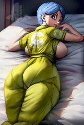 1girls ass big_ass big_breasts big_butt blue_eyes blue_hair breasts_out bulma bulma_(dragon_ball) bulma_briefs dragon_ball dragon_ball_super dragon_ball_z elitenappa eyebrows fat_ass female female_only large_ass large_breasts light-skinned_female light_skin lipstick looking_at_viewer milf solo solo_female solo_focus thick_thighs thighs wide_hips rating:Questionable score:219 user:HughthyDerg