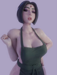 1girls 3d apron areola_slip areolae bedroom_eyes big_areola big_breasts bimbo brunette clothing curvaceous curves curvy dc dc_comics epic_games fast_food female female_only forehead_jewel fortnite goth goth_girl gothic huge_breasts human kittyyevil large_breasts light-skinned_female light_skin looking_at_viewer mouth_open multicolored_hair naked_apron outerwear rachel_roth raven_(dc) raven_(fortnite)_(dc) red_nails seductive_look short_hair solo solo_female superheroine sweat teen_titans titans uniform rating:Questionable score:1023 user:elosanta