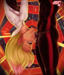 1boy 1girls 2d blonde_hair clothed_sex color cum_bubble cum_in_mouth dark-skinned_male dark_skin deepthroat fellatio ghost_spider gwen_stacy gwen_stacy_(spider-verse) illustration imminent_sex light-skinned_female light_skin male/female marvel marvel_comics miles_morales oral portal spider-gwen spider-man spider-man:_across_the_spider-verse spider-man:_into_the_spider-verse spider-man_(series) spider-man_blowjob straight strawberrycreampie superhero superheroine throat_bulge throat_swabbing upside-down rating:Explicit score:127 user:Sokumo