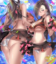 1girls alternate_costume ass bare_shoulders bare_thighs blue_sky blush breasts brown_eyes brown_hair cheerleader cleavage cloud cloudy_sky commission cowboy_shot crop_top female female_only fire_emblem fire_emblem_fates from_behind hair_over_one_eye holding holding_pom_poms kagero_(fire_emblem) large_ass large_breasts long_hair looking_at_viewer macaroni_hourensou midriff miniskirt multiple_views navel nintendo panties pantyshot pleated_skirt pom_pom_(cheerleading) ponytail revealing_clothes simple_background skeb_commission skirt sky sleeveless smile solo sweat thank_you thighs underboob underwear white_panties rating:Questionable score:35 user:kris923