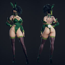 1girls 3d akali ass back_view big_breasts black_hair breasts bunny_ears bunny_girl bunny_tail bunnysuit clothed female female_focus female_only gloves high_heels highres league_of_legends league_of_legends:_wild_rift leotard looking_at_viewer multiple_poses orange_eyes ponytail riot_games ryanreos tagme thick_thighs thigh_highs thighs veil rating:Questionable score:292 user:EphemeralEntity