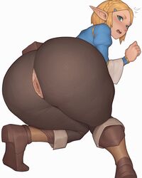 1girls accidental_exposure anus anus_focus ass ass_focus asura_(artist) behind behind_view below below_view big_ass big_butt blonde_female blonde_hair blue_eyes clothed crouched crouching elf elf_ears elf_female elf_girl fat_ass female female_only huge_ass huge_cock hylian hylian_ears knife_ears looking_at_viewer looking_back mostly_clothed nintendo princess_zelda ripped_pants sharp_ears short_hair tagme the_legend_of_zelda the_legend_of_zelda:_breath_of_the_wild the_legend_of_zelda:_tears_of_the_kingdom thick thick_ass tight_pants wardrobe_malfunction white_background zelda_(tears_of_the_kingdom) rating:Explicit score:269 user:Fumeknight1