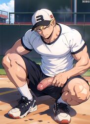 1boy ai_generated anal_insertion bakugou_katsuki baseball_uniform big_penis bobsi clothed gay katsuki_bakugou male male_only muscular muscular_legs muscular_male my_hero_academia penis_out yaoi rating:Explicit score:146 user:usuenr