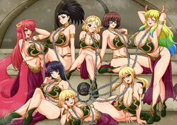 8girls aqua_eyes armlet ashley_graham ashley_graham_(brooke_elizabeth_mathieson) belly_dancer belly_dancer_outfit black_hair blonde_hair blue_hair blush bracelet breath_of_the_wild brown_eyes brown_hair chain_leash chained cleavage closed_eyes crossover eyes_closed fairy_tail femsub green_hair happy_sub harem harem_girl harem_outfit huge_breasts hylian hylian_ears jabba's_palace lamia loincloth long_hair lucy_heartfilia miia_(monster_musume) miss_kobayashi's_dragon_maid momo_yaoyorozu monster_musume_no_iru_nichijou multicolored_hair my_hero_academia pointy_ears pokemon princess_zelda quetzalcoatl_(dragon_maid) red_hair resident_evil resident_evil_4 rud-k sabrina_(pokemon) scooby-doo short_hair slave slave_bikini slave_collar slave_leia_(cosplay) slave_outfit slavegirl snake_girl star_wars submissive_female tears_of_the_kingdom the_legend_of_zelda velma_dinkley voluptuous willing_sub zelda_(tears_of_the_kingdom) rating:Questionable score:241 user:TheKindHaremMaster