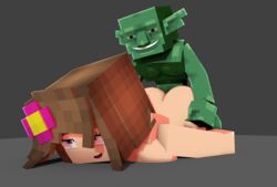 1boy 1girls 3d blue_eyes brown_hair clash_of_clans female flower_in_hair goblin goblin_(clash_royale) goblin_male horny_female human_female humanoid mine-imator minecraft outside pleasure_face sex tagme unknown_artist rating:Explicit score:47 user:Left4deadguy