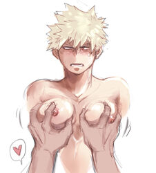 big_breasts blush breast_grab breast_squeeze darkline fondling gay katsuki_bakugou male male_only man_boobs my_hero_academia sweat sweatdrop tagme yaoi rating:Questionable score:17 user:usuenr