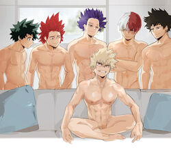 6boys abs before_gangbang before_sex completely_nude darkline eijirou_kirishima gay group hitoshi_shinso imminent_sex izuku_midoriya katsuki_bakugou male male_only muscular_male my_hero_academia no_visible_genitalia pecs piper_perri_surrounded shouto_todoroki tagme yaoi yo_shindo rating:Explicit score:113 user:usuenr