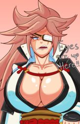 1girls 2021 baiken big_breasts dialogue english_text eyepatch female female_only guilty_gear inner_sideboob long_hair looking_at_viewer mizului narrowed_eyes pink_hair solo solo_focus very_high_resolution rating:Questionable score:50 user:!nner$elf89