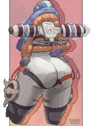 apex_legends ass ass_focus big_ass big_breasts clothed color dat_ass female female_only gigantic_ass hands_on_hips solo solo_female thick thick_thighs wattson_(apex_legends) yensfw rating:Explicit score:177 user:AlexRedwee