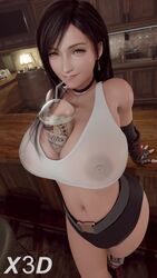 1girls 3d 3d_animation 4k absurd_res alternate_version_available animated animation bar big_breasts black_hair bouncing_breasts breasts choker female final_fantasy final_fantasy_vii final_fantasy_vii_remake hi_res hips huge_breasts indoors kassioppiava light-skinned_female light_skin long_hair massive_breasts midriff navel nipples_visible_through_clothing object_between_breasts see-through see-through_clothing sensual shorter_than_30_seconds smile sound tank_top teasing thick_thighs thighs tifa_lockhart video voice_acted wide_hips x3d rating:Explicit score:1107 user:Aeolus_HX