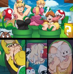 3girls big_breasts biting_lip blooper boo_(mario) bowsette breasts cheep_cheep clothing feet female femsub foot_fetish goomba kandenrem koopa_troopa large_breasts laughing licking licking_armpit licking_cheek mario_(series) multiple_girls multiple_subs new_super_mario_bros._u_deluxe nipple_tickling nipples nipples_visible_through_clothing outdoors piranha_plant princess_daisy princess_peach restrained rule_63 soles stuck super_crown super_mario_bros. tears tickle_torture tickling tickling_butt tickling_feet tickling_nipples toes rating:Explicit score:237 user:CharlieCop