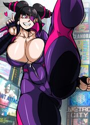 1girls asian asian_female big_breasts breasts charge_sol cleavage female female_only huge_breasts juri_han large_breasts leg_up legs smile solo street_fighter street_fighter_6 thick thick_ass thick_thighs thighs rating:Questionable score:42 user:bolhort