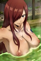 ai_generated bathroom big_breasts erza_scarlet fairy_tail female girly hot_spring red_hair rating:Explicit score:115 user:nikori12