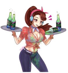 1girls 2d 2d_(artwork) alternate_costume artist_signature big_breasts blouse bra bracelet breasts brown_eyes brown_hair cleavage cruiser_d.va d.va drawn drink earrings eyelashes eyeliner female female_only hi_res hoop_earrings jeans lingerie long_hair makeup midriff official_alternate_costume overwatch ponytail see-through see-through_clothing shirt spill spilled_drink surprised tied_shirt wet wet_clothes rating:Questionable score:34 user:llesbean