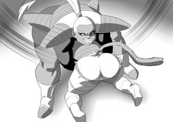 2girls alien ass big_ass big_breasts black_and_white bonyu breasts catfight dragon_ball dragon_ball_super dragon_ball_z dragon_ball_z:_kakarot female female_only fight fighting huge_ass huge_breasts large_ass large_breasts overweight ryona saiyan saiyan_armor scouter seripa short_hair size_difference tail thick thick_thighs thighhighs thighs tinted_eyewear tomboy vanbrand white_hair rating:Questionable score:21 user:kmc443