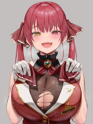 1girls breasts cleavage female female_only heterochromia hololive hololive_fantasy hololive_japan houshou_marine huge_breasts light-skinned_female light_skin long_hair looking_at_viewer naughty_face oekakizuki paizuri_invitation red_eye simple_background smile twintails virtual_youtuber yellow_eye rating:Questionable score:375 user:Aeolus_HX