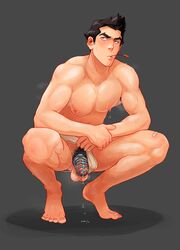 avatar_the_last_airbender bara big_dick big_penis big_penis_in_chastity chastity chastity_cage gay hung mako spicehead the_legend_of_korra rating:Explicit score:75 user:newbNox