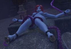  absurd_res blue_body blue_skin bondage_gear breasts chained chains female hair hi_res hooves humanoid lorded red_eyes red_hair sex shackled solo t'au_(warhammer) tau tentacle tentacle_sex warhammer_(franchise) warhammer_40k  rating:explicit score: user:bot