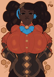 1girls african african_female big_breasts black_hair breasts coda corset dark-skinned_female dark_skin female female_only gloves large_breasts neozoa nipple_bulge nz_naughty orange_shirt solo_female solo_focus rating:Questionable score:70 user:NZNaughty