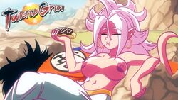 1boy 1girls 2010s 2d 2d_animation android android_21 animated areola areolae big_breasts black_sclera breasts casual_exposure casual_nudity curvy dark_persona demon_girl dragon_ball dragon_ball_fighterz eating female humanoid large_breasts long_hair long_tongue majin majin_android_21 nipples outdoors pink_skin pointy_ears red_eyes saiyan shorter_than_30_seconds son_goku sound tail tongue tongue_out topless twistedgrim video white_hair rating:Explicit score:315 user:justausername