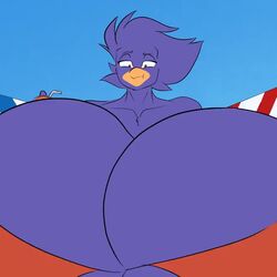 1:1 2023 animated anthro avian beach beak big_breasts bikini bird blue_body blue_feathers breast_expansion breasts busty_bird cleavage clothing corvid corvus_(genus) crow expansion feathers female female_focus female_only fingers furry holding_drink holding_object holding_soda huge_breasts hyper hyper_breasts jaeh looking_at_breasts looking_down nipple_outline no_sound oleanderin original original_character oscine outside passerine red_eyes short_playtime solo swimwear tail_feathers thick_thighs thighs video wide_hips rating:Explicit score:97 user:Springtron