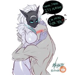 1boy 1boy1girl 1girl1boy 1girls anon anthro anthro_female big_breasts blush blushing breasts caprine comforting cuddling dominant_female embrace face_in_breasts faceless_male female female_anthro female_focus female_furry fur furry furry_female furry_only grey_fur grey_hair hugging human human_male interspecies kindred lamb_(league_of_legends) league_of_legends light-skinned_female male/female male_human/female_anthro mammal mammal_humanoid mask masked masked_female no_nipples nude nude_female nude_male passionate riot_games sheep shinda292 smaller_male speech_bubble standing taller_female thick white_fur white_hair wholesome rating:Questionable score:72 user:Natalia9958