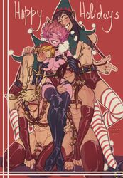 1girls 4boys androgynous bisexual bisexual_male black_boots blonde_hair boku_no_hero_academia boots bottomless breasts bulge bulge_through_clothing chastity_cage chastity_device christmas christmas_clothing christmas_outfit cock_cage denki_kaminari digital_art digital_drawing_(artwork) digital_media_(artwork) digital_painting_(artwork) dominant dominant_female domination dominatrix eijirou_kirishima elbow_gloves eyelashes femboy femdom feminine feminine_body feminine_male feminine_pose feminization gay girly gloves hanta_sero head_against_stomach head_against_thigh hi_res high_heel_boots high_heels high_resolution highres holidays katsuki_bakugou male male_with_painted_nails malesub mina_ashido muscular_male my_hero_academia nipples open_mouth penis penis_bulge pink_body pink_hair pink_skin reindeer reindeer_antlers reindeer_costume reindeer_horns santas_elves short_shorts shorts sitting slave_boy slaves soft_domination spacenipnops spread_legs squatting submission submissive submissive_male tagme tape taped_nipples thigh_boots thighhighs thighs yaoi rating:Explicit score:159 user:Riflemanharris