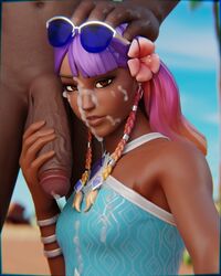 1boy 1girls 2023 3d after_fellatio big_penis blurry_background braids breezabelle_(fortnite) brown_eyes clothed_female_nude_male cum cum_on_breasts cum_on_face dark-skinned_female dark-skinned_male facial flower_in_hair fortnite fortnite:_battle_royale gradient_hair hand_on_head holding_penis jtopau kneeling male/female orange_hair pink_hair purple_hair rainbow_hair smiling straight sunglasses sunglasses_on_head tagme tank_top rating:Explicit score:117 user:Letsbefree