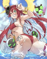 1girls ass bikini bracelet breasts butt green_eyes guilty_gear guilty_gear_strive jack-o'_valentine red_hair thick_thighs wanderjegson rating:Explicit score:160 user:Zuzuka123