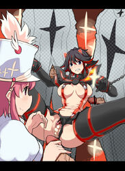 2girls after_sex black_hair black_legwear black_thigh_boots blue_eyes blush bondage breasts censored chains clenched_teeth cum cum_string cumdrip embarrassed first_porn_of_character group_sex hat high_resolution hourglass_figure hu_sea jakuzure_nonon kill_la_kill long_hair matoi_ryuuko medium_breasts multicolored_hair multiple_boys multiple_girls one-star_student_(kill_la_kill) pattern_legwear penis pink_eyes pink_hair pussy red_hair school_uniform senketsu short_hair skirt smile studio_trigger suspenders thigh_boots two_tone_hair veins veiny_penis rating:Explicit score:126 user:bot