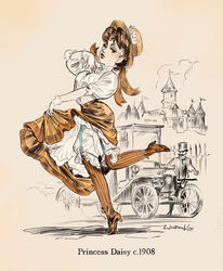 1girls bloomers_(victorian) boots edwardian flashing flashing_panties garter_belt gibson_girl gloves hat hatching_(art) high_heel_boots lidded_eyes looking_at_viewer mario_(series) partially_colored princess_daisy retro_artstyle side_view skirt_lift solo_female wintonkidd rating:Questionable score:18 user:VelmaFan